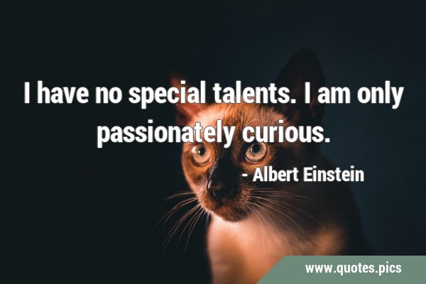 I have no special talents. I am only passionately …