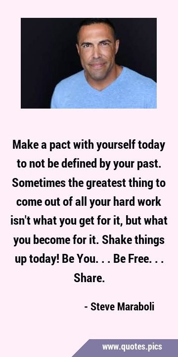 Make a pact with yourself today to not be defined by your past. Sometimes the greatest thing to …