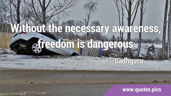 Without the necessary awareness, freedom is …