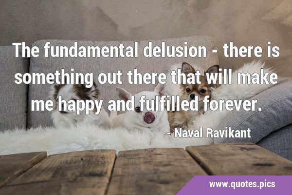 The fundamental delusion - there is something out there that will make me happy and fulfilled …