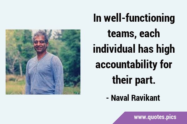 In well-functioning teams, each individual has high accountability for their …