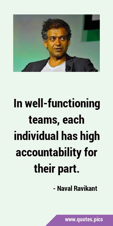 In well-functioning teams, each individual has high accountability for their …