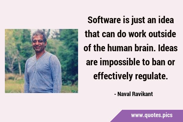 Software is just an idea that can do work outside of the human brain. Ideas are impossible to ban …