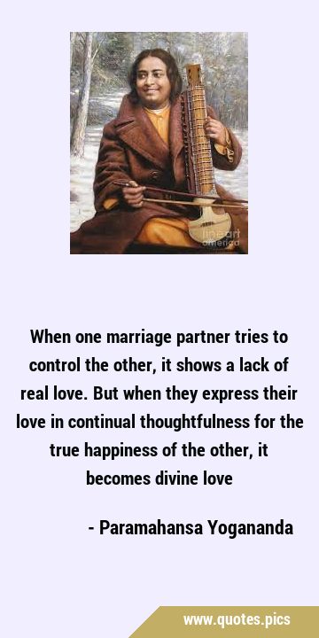 When one marriage partner tries to control the other, it shows a lack of real love. But when they …