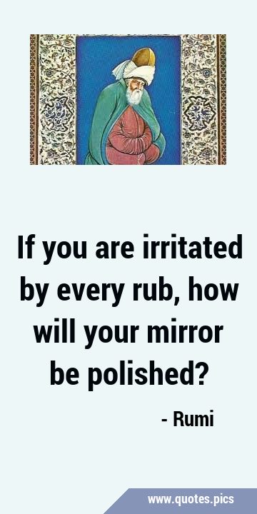 If you are irritated by every rub, how will your mirror be …