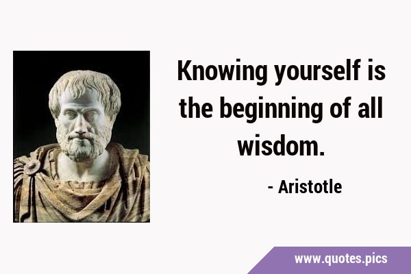 Knowing yourself is the beginning of all …