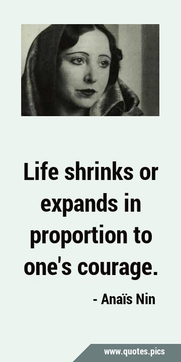 Life shrinks or expands in proportion to one