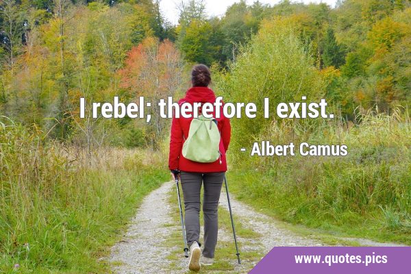 I rebel; therefore I …