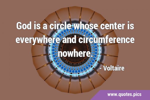 God is a circle whose center is everywhere and circumference …