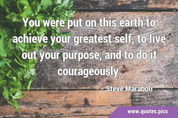 You were put on this earth to achieve your greatest self, to live out your purpose, and to do it …