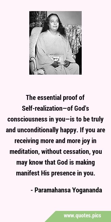 The essential proof of Self-realization—of God