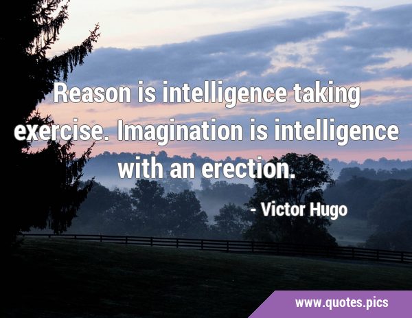 Reason is intelligence taking exercise. Imagination is intelligence with an …
