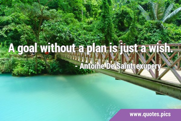 A goal without a plan is just a …