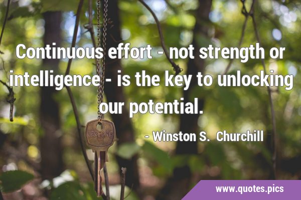 Continuous effort - not strength or intelligence - is the key to unlocking our …