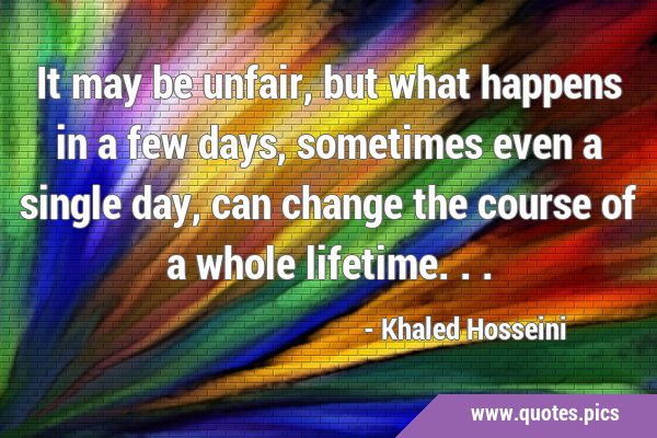 It may be unfair, but what happens in a few days, sometimes even a single day, can change the …