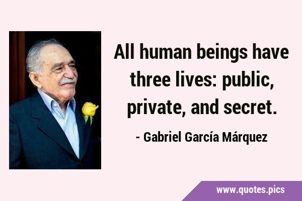 All human beings have three lives: public, private, and …