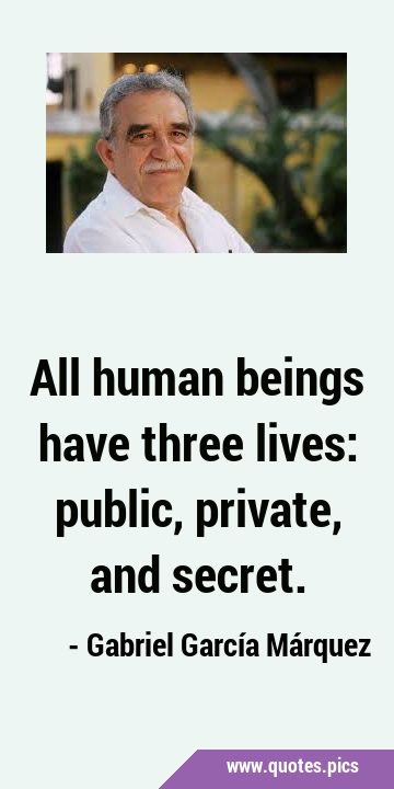 All human beings have three lives: public, private, and …