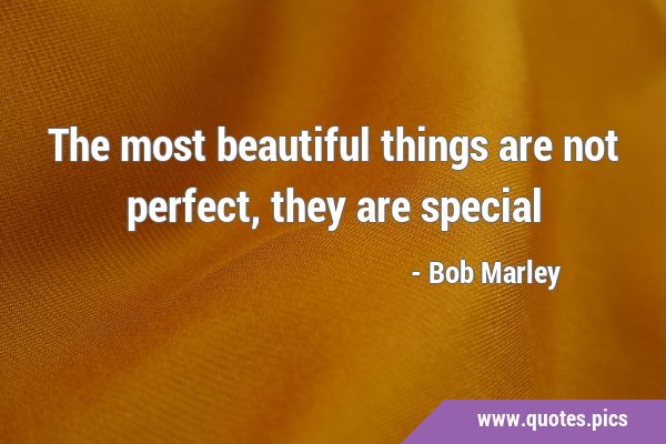The most beautiful things are not perfect, they are …