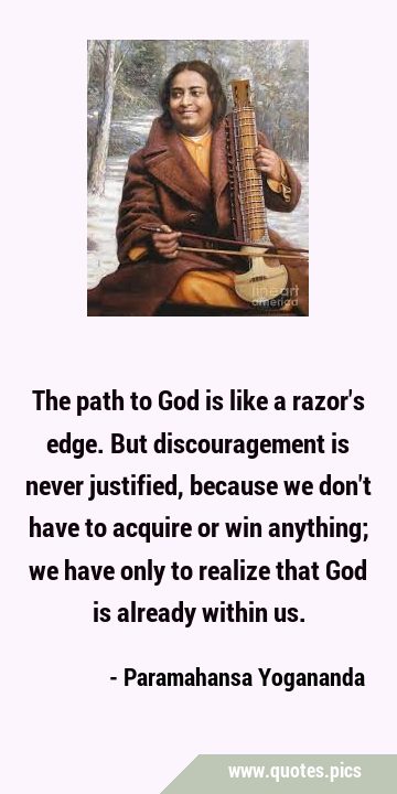 The path to God is like a razor