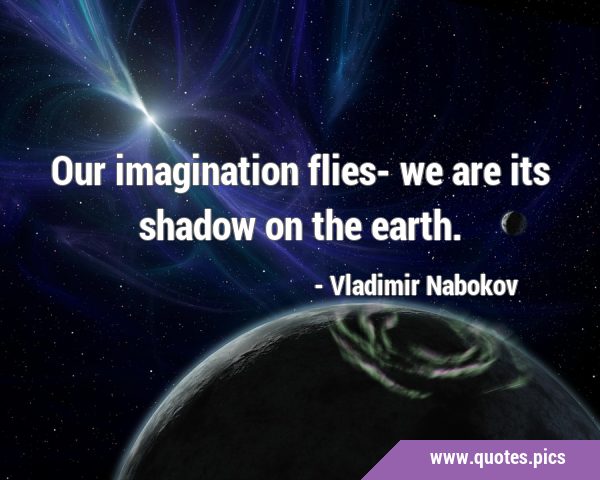 Our imagination flies- we are its shadow on the …