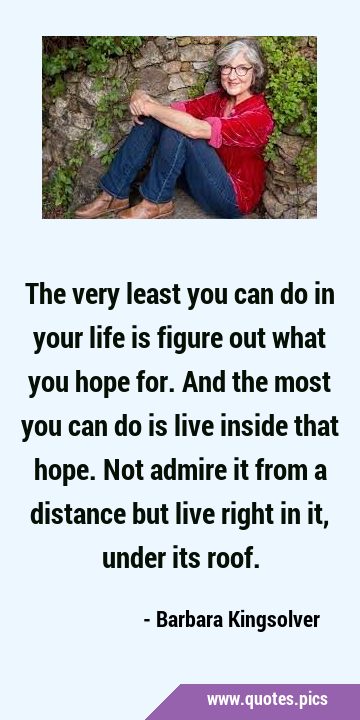 The very least you can do in your life is figure out what you hope for. And the most you can do is …
