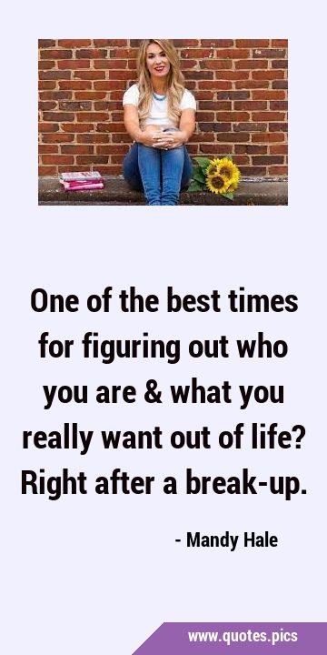 One of the best times for figuring out who you are & what you really want out of life? Right after …