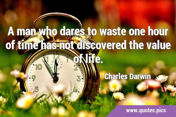 A man who dares to waste one hour of time has not discovered the value of …