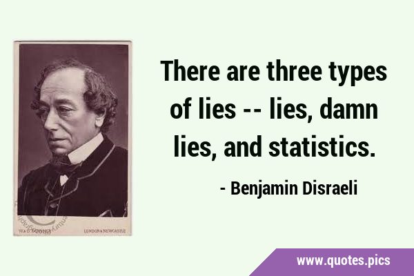 There are three types of lies -- lies, damn lies, and …