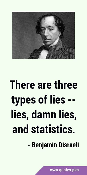 There are three types of lies -- lies, damn lies, and …