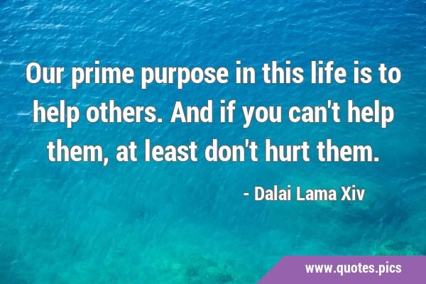 Our prime purpose in this life is to help others. And if you can