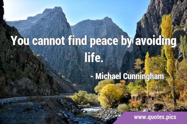 You cannot find peace by avoiding …