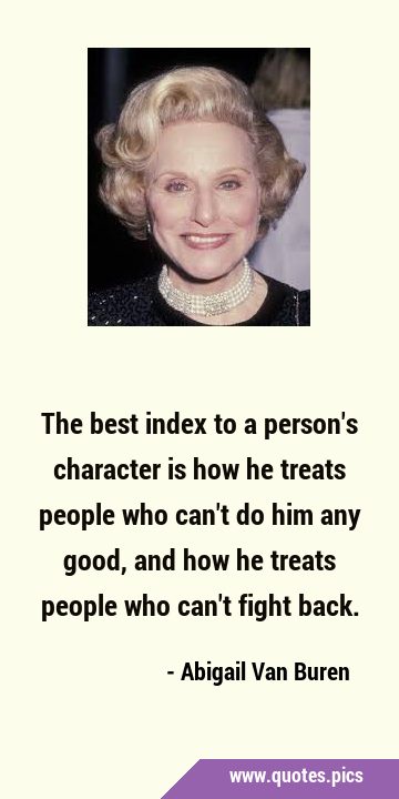The best index to a person
