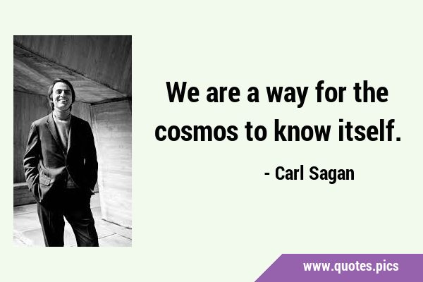 We are a way for the cosmos to know …