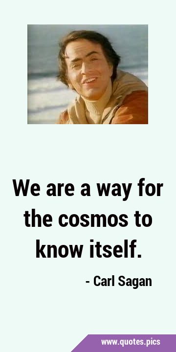 We are a way for the cosmos to know …