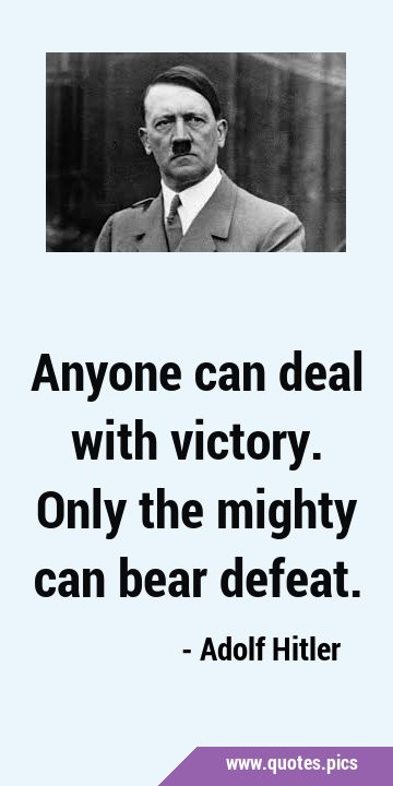 Anyone can deal with victory. Only the mighty can bear …