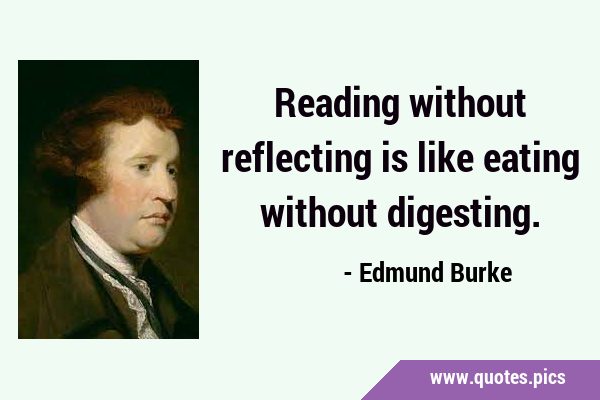 Reading without reflecting is like eating without …