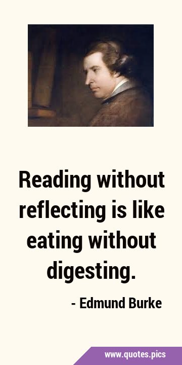 Reading without reflecting is like eating without …