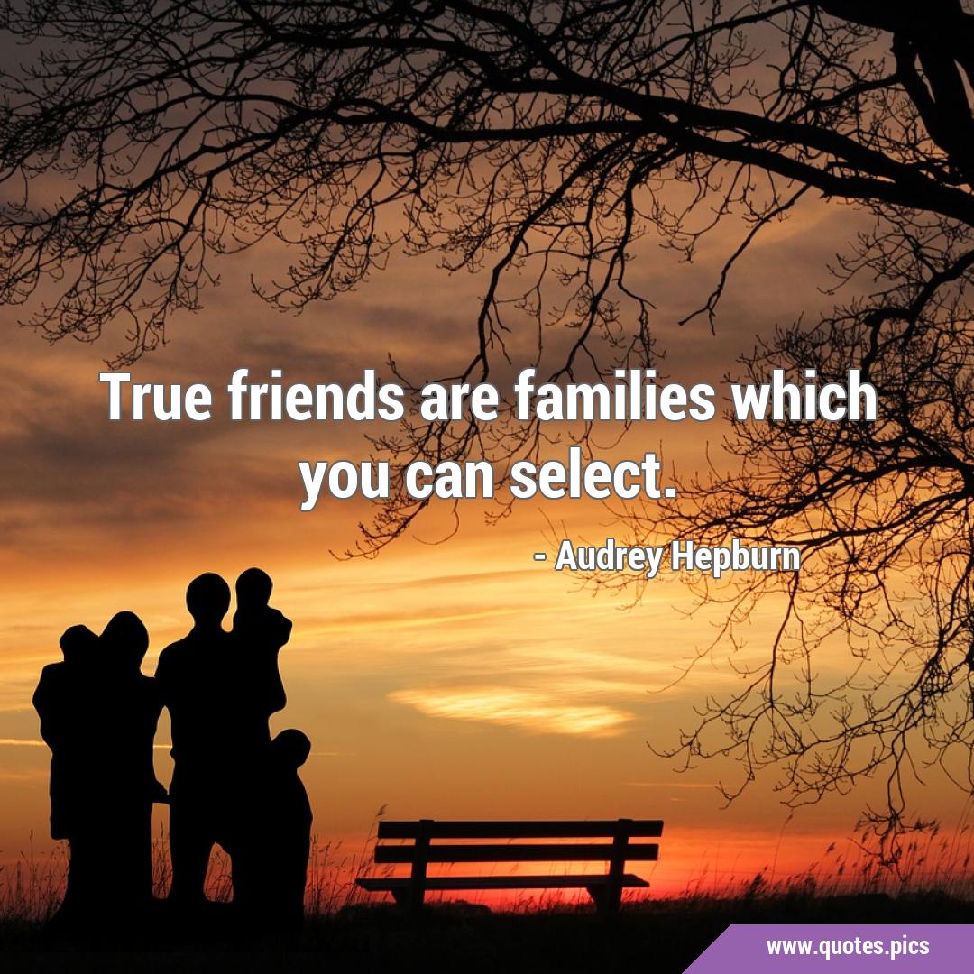Audrey Hepburn Quote: “True friends are families which you can select.”