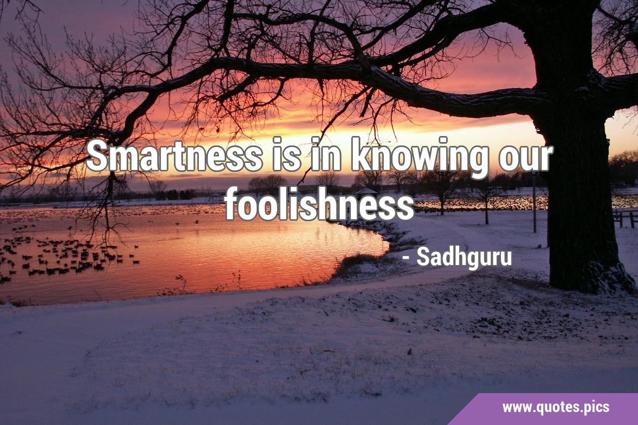 Smartness is in knowing our foolishness